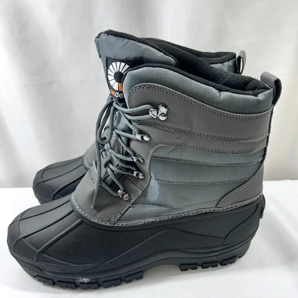 Akademiks Men's‎ Waterproof Snow Boots Black Duck Toe Size US 13 - No Box